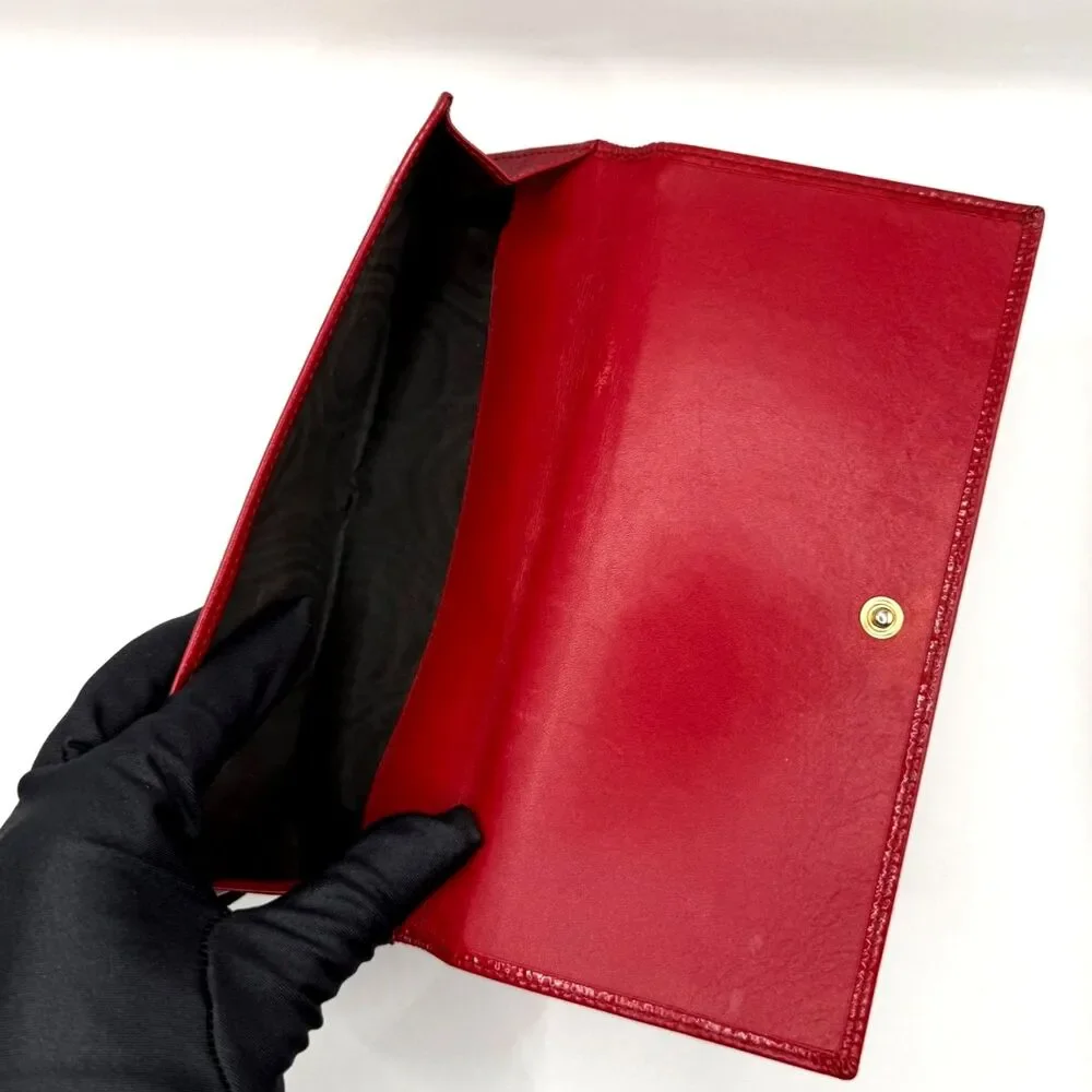 Yves Saint Laurent YSL Belle de Jour Red Patent Wallet WOC Vintage Authentic